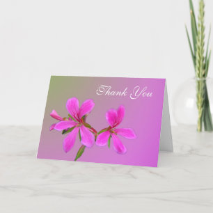 hübsche rosa Gartenblumen Dankeschön Notizkarte Dankeskarte