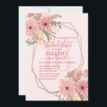 Hübsche, rosa gestrichene Blume Glitzer Rahmen Swe Einladung<br><div class="desc">Dieses elegante, moderne und künstlerische 16 . Geburtstag Geburtstagsfest lädt zu einem besonderen Tag für Ihre Tochter ein. Es verfügt über eine handbemalte Aquarellfarbe Rose Rosa, goldgelb, Kastanienbraun, Salbei Grün Blume und Blätter auf einem einfachen, rosa Hintergrund mit einem Imitat gedruckt funkelnd goldgeometrischen doppelten Rand. Es ist hübsch, einzigartig, künstlerisch...</div>