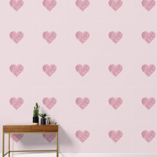 Hübsche rosa Glitzerherzen Tapete