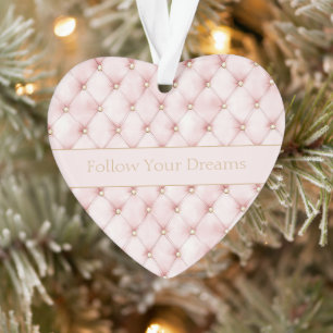 Hübsche rosa goldene quadratische Weihnachten Ornament