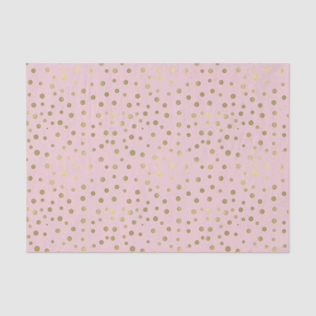 Hübsche rosa Goldfetti-Punkte Seidenpapier (Vorderseite)