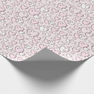 Hübsche rosa handgezeichnete Blasenherzen Valentin Geschenkpapier