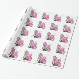 Hübsche rosa High Heel Rose Geschenkpapier