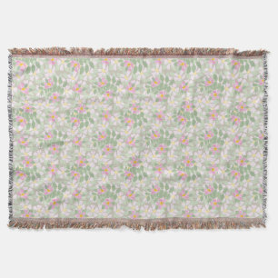Hübsche Rosa Hunde Rose auf Taupe Floral Decke