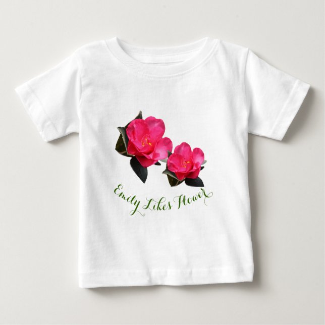 hübsche rosa Kamelien-Blume. Kleines Mädchen mag Baby T-shirt (Vorderseite)