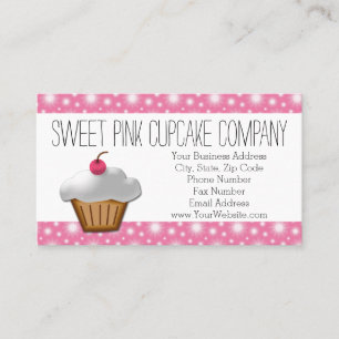 Hübsche rosa Kirsch-Cupcake-Bäckerei Visitenkarte