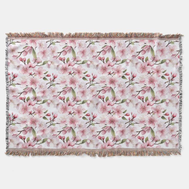 Hübsche rosa Kirschblüten Decke (Vorderseite)