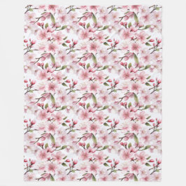 Hübsche rosa Kirschblüten Fleecedecke