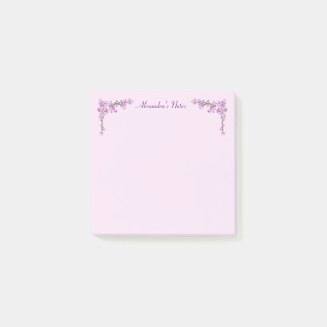 Hübsche rosa Kirschblüten Post-it Klebezettel (Vorderseite)