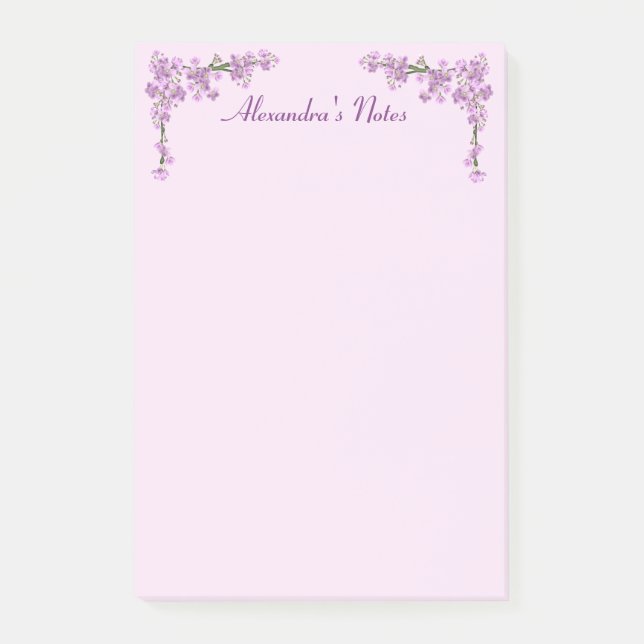 Hübsche rosa Kirschblüten Post-it Klebezettel (Vorderseite)