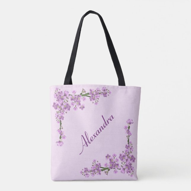 Hübsche rosa Kirschblüten Tasche (Rückseite)
