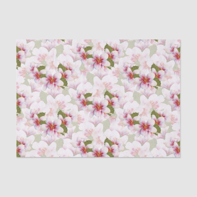 Hübsche Rosa Kirschblüten Wasserfarbe Seidenpapier (Vorderseite)