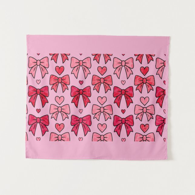 Hübsche rosa Kokette Tapete Wandteppich (Vorderseite (Horizontal))
