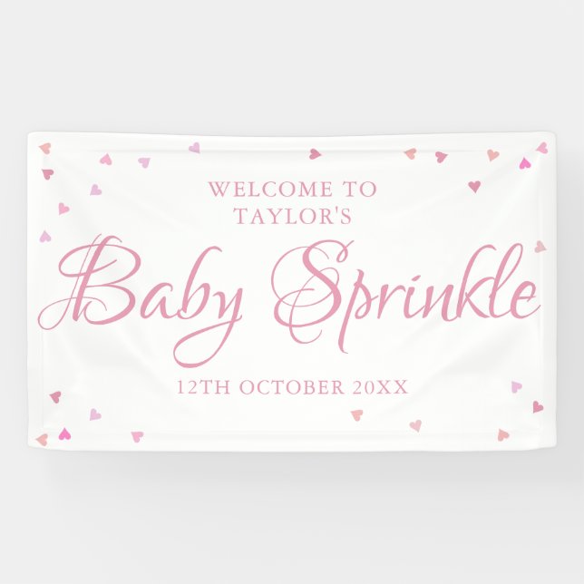 Hübsche Rosa Liebe Herzlich Willkommen bei Baby Gi Banner (Horizontal)