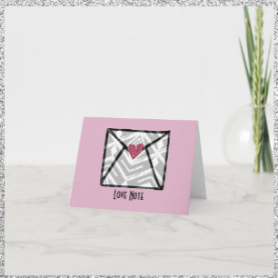Hübsche rosa Liebe Hinweis Herz