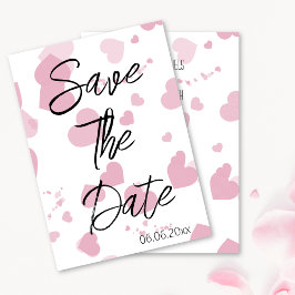 Hübsche rosa Liebe Save the Date Karte