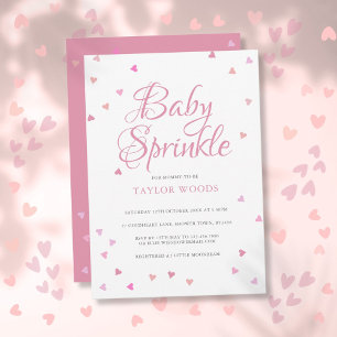 Hübsche rosa Liebesherzen Baby Sprinkle Shower Einladung