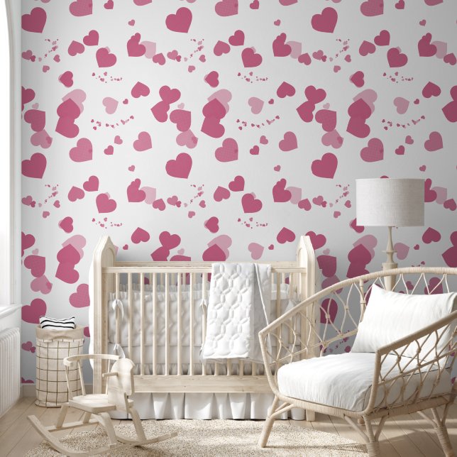 Hübsche rosa Liebesherzen Tapete (Kinder)