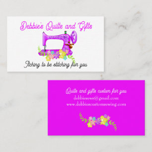 Hübsche rosa Nähmaschine Visitenkarte