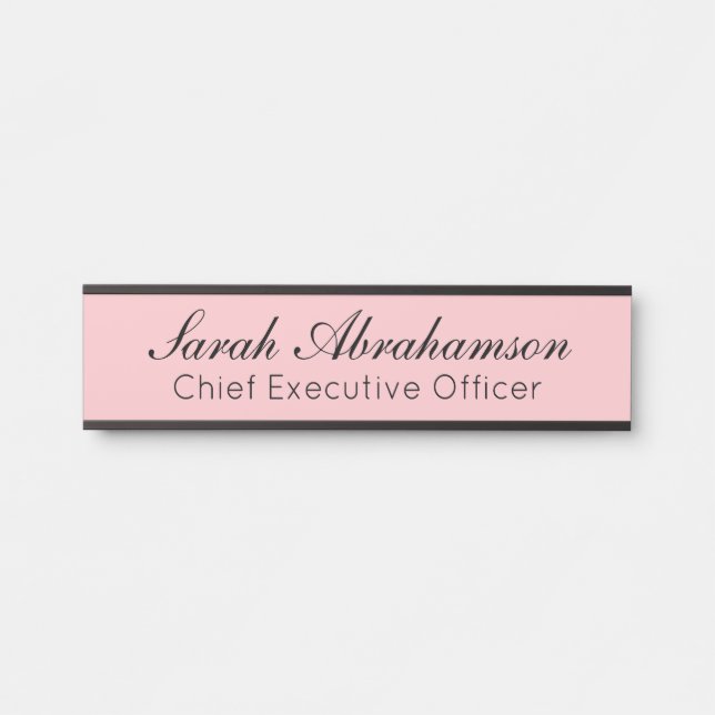 Hübsche Rosa Namensplatte - Zeichen der Bürokanzle Türschild (Vorderseite )