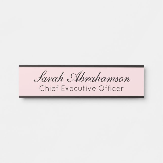 Hübsche Rosa Namensplatte - Zeichen der Bürokanzle Türschild (Vorderseite )