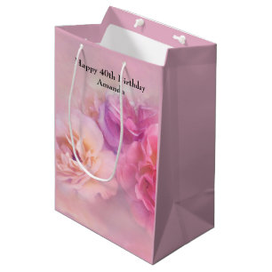 Hübsche rosa Nelken Stilvolle Fotografie Geburtsta Mittlere Geschenktüte