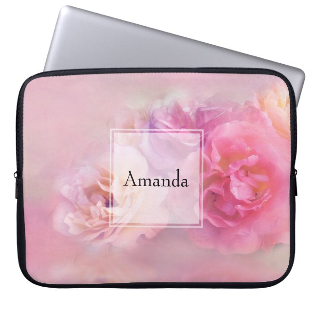 Hübsche rosa Nelken Stilvolle Fotografie Laptopschutzhülle (Vorderseite)