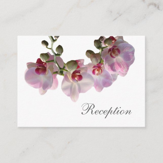 hübsche rosa orchid Blume rosa Hochzeitsempfang Begleitkarte (Vorderseite)
