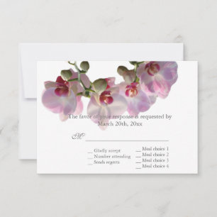 hübsche Rosa Orchideen Blume Hochzeit RSVP Karte