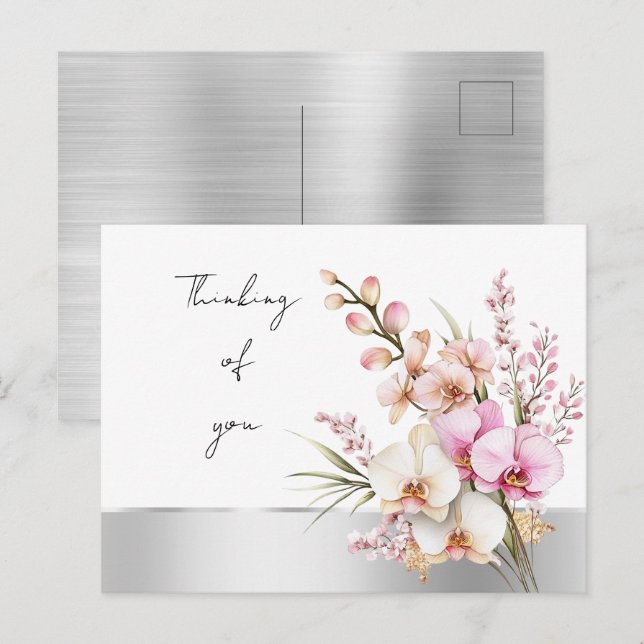 Hübsche rosa Orchideen Postkarte (Vorne/Hinten)