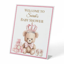Hübsche rosa Pastell-Teddybär-Baby-Party
