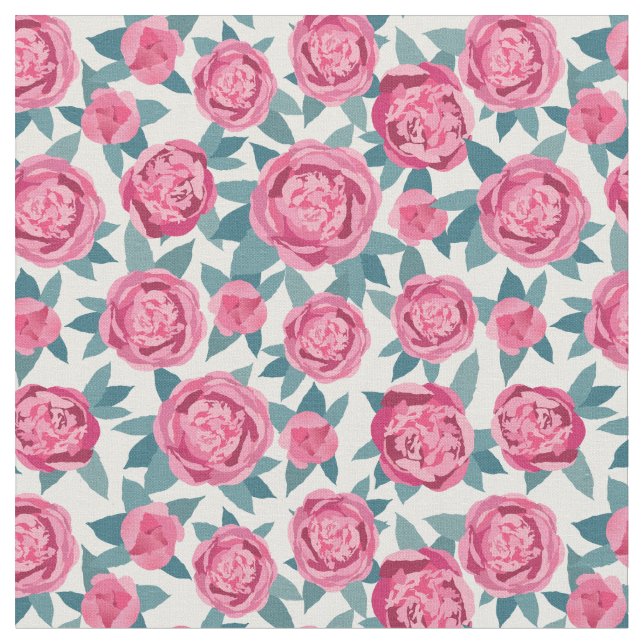 Hübsche rosa Peonies Stoff (Nahaufnahme)
