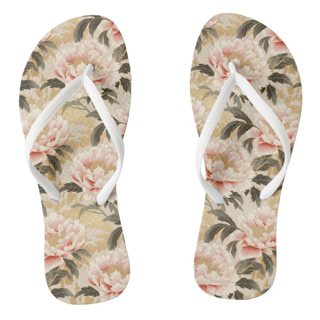 Hübsche Rosa Peony Flip Flops (Fußbett)