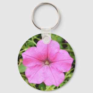 Hübsche rosa Petunie Schlüsselanhänger