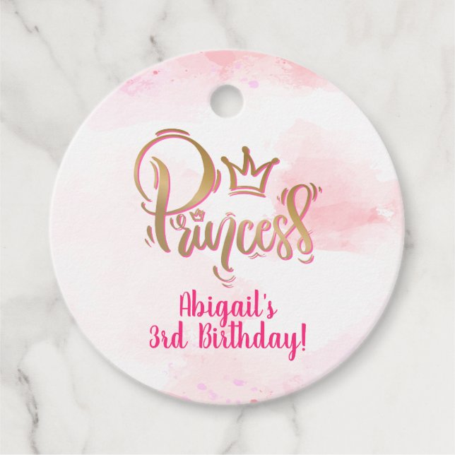 Hübsche Rosa Prinzessin Geschenkanhänger (Vorderseite)