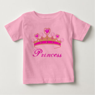 Hübsche rosa Prinzessinnen-Tiara-Babytutu-Body Baby T-shirt