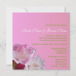 Hübsche Rosa Rhododendron Blume Hochzeit Einladung