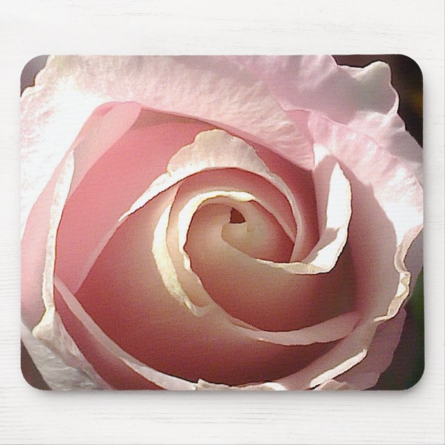 Hübsche rosa Rose Mousepad (Vorne)