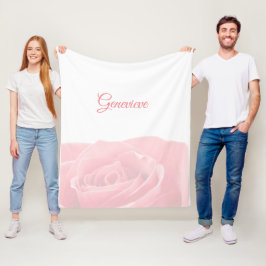 Hübsche rosa Rose personalisiert mit Namensdecke Fleecedecke