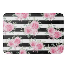 Hübsche Rosa Rose Schwarze Streifen Babydecke