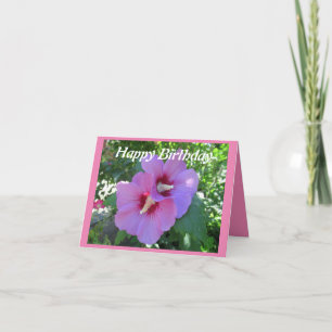 Hübsche Rosa Rose von Sharon Foto Geburtstag Karte