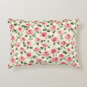 Hübsche rosa Rosen Blumen  Dekokissen