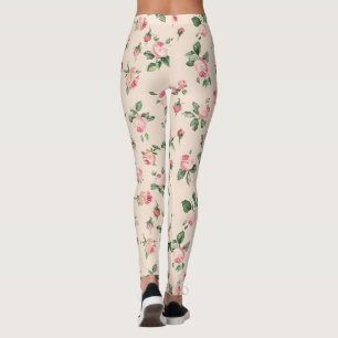 Hübsche rosa Rosen Blumen Leggings