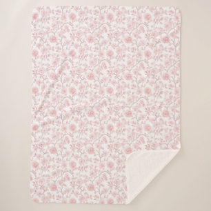 Hübsche rosa Rosen Blumen Sherpadecke