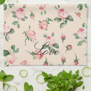Hübsche rosa Rosen Florales Brautbad Geschirrtuch