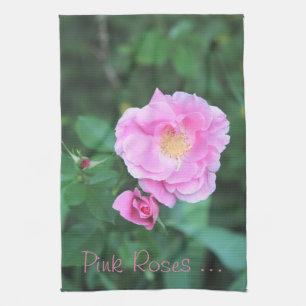 Hübsche rosa Rosen Geschirrtuch