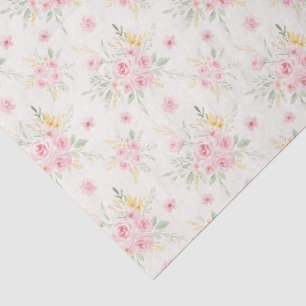 Hübsche rosa Rosen im Aquarell-Illustrationsstil Seidenpapier