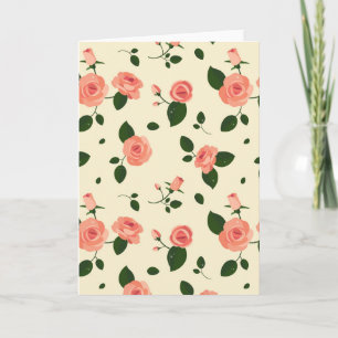 Hübsche rosa Rosen Pastellrosa Muster Karte