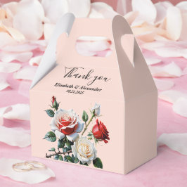Hübsche Rosa-rote Rosen Blumenhochzeit Geschenkschachtel