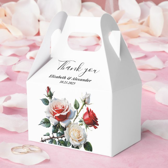 Hübsche Rosa-rote Rosen Blumenhochzeit Geschenkschachtel (Hochzeit)